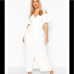 White Boho Plus wedding dress